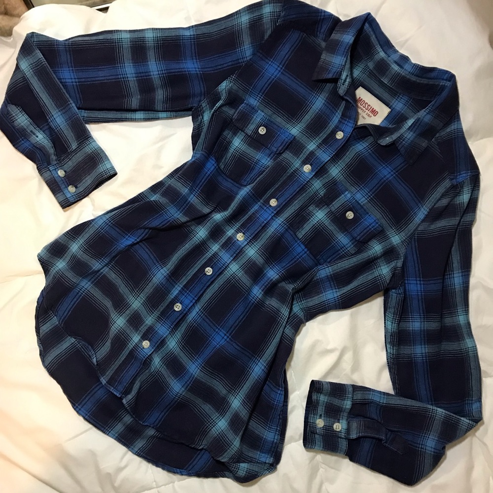 Blue plaid shirt